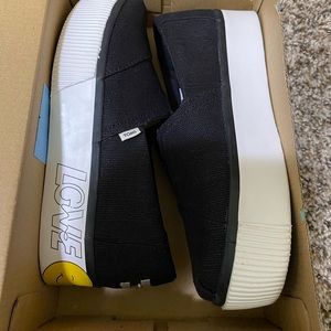 Toms platform tennis shoes, canvas, size 6.5, worn twice, EUC
